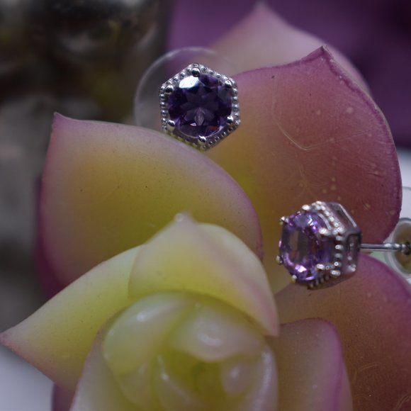 Ameythst Earrings - Picture 6 of 7